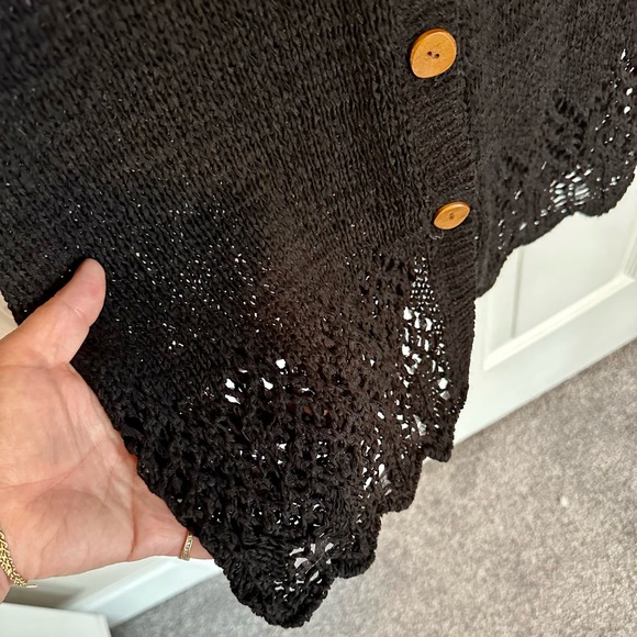 BCBGMaxAzaria Black Knit Cardigan sz L - Picture 5 of 9